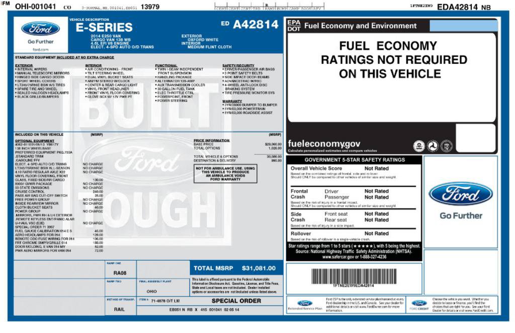 Used 2014 Ford E-250 and Econoline 250 w/ Power Group RWD image 3