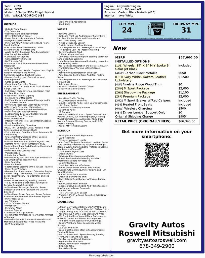 Used 2023 BMW 530e w/ M Sport Package image 3