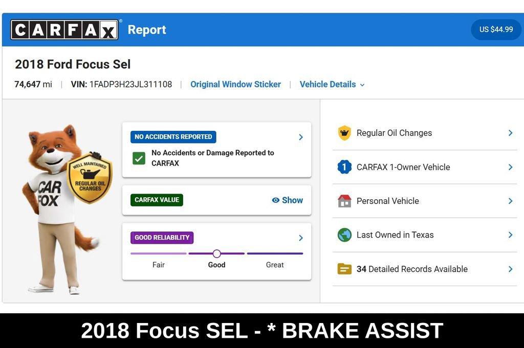 Used 2018 Ford Focus SEL FWD image 9