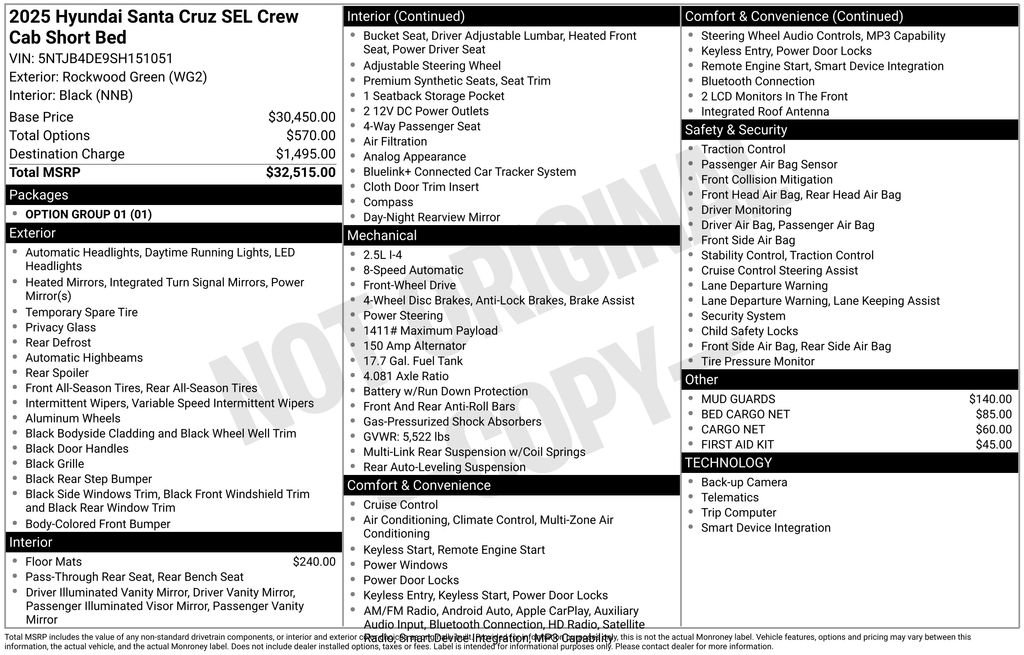New 2025 Hyundai Santa Cruz SEL image 6