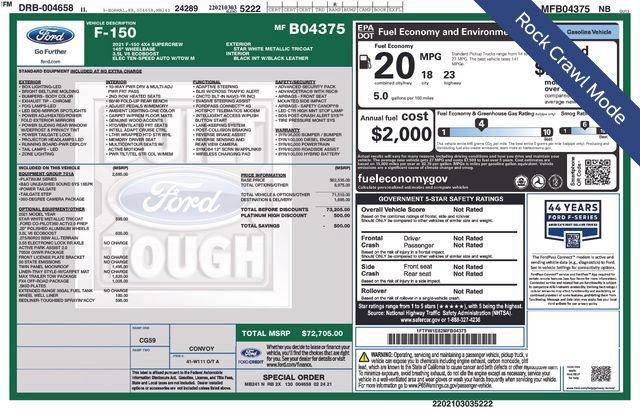Used 2021 Ford F150 Platinum w/ Equipment Group 701A High AWD/4WD image 24