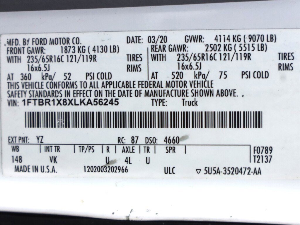 Used 2020 Ford Transit 250 148 High Roof w/ Load Area Protection Package image 33