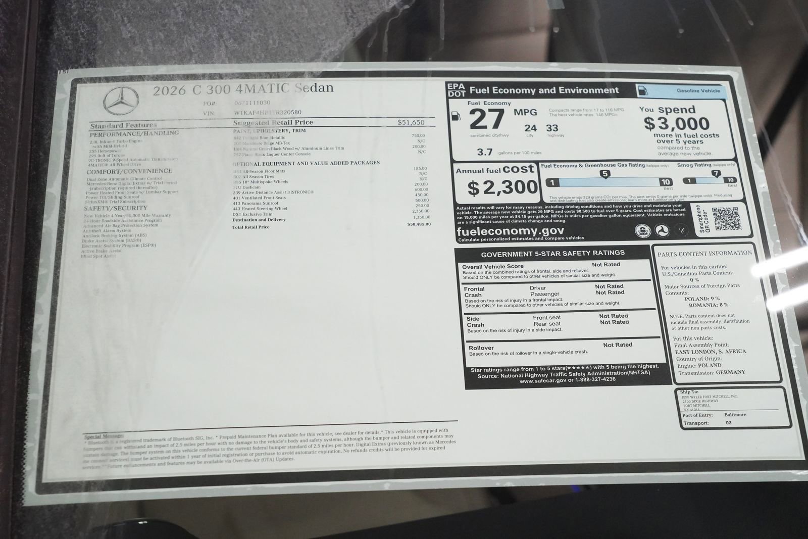 New 2026 Mercedes-Benz C 300 4MATIC Sedan image 37