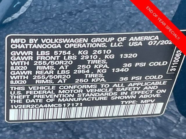 Used 2021 Volkswagen Atlas SEL image 22