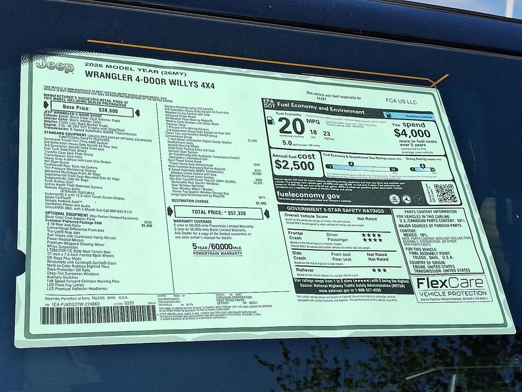 New 2026 Jeep Wrangler Unlimited Sport AWD/4WD image 26