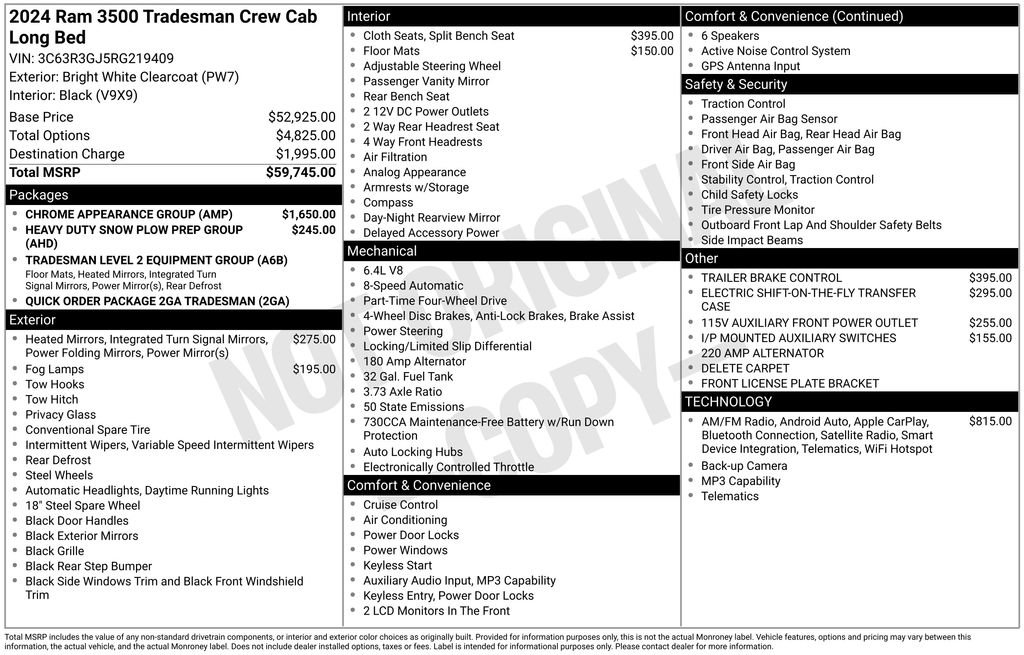 Used 2024 RAM 3500 Tradesman w/ Chrome Appearance Group AWD/4WD image 44