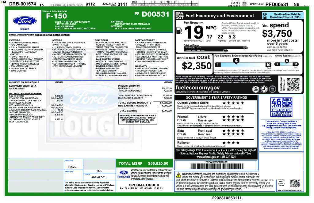 Used 2023 Ford F150 Lariat w/ Trailer Tow Package AWD/4WD image 4