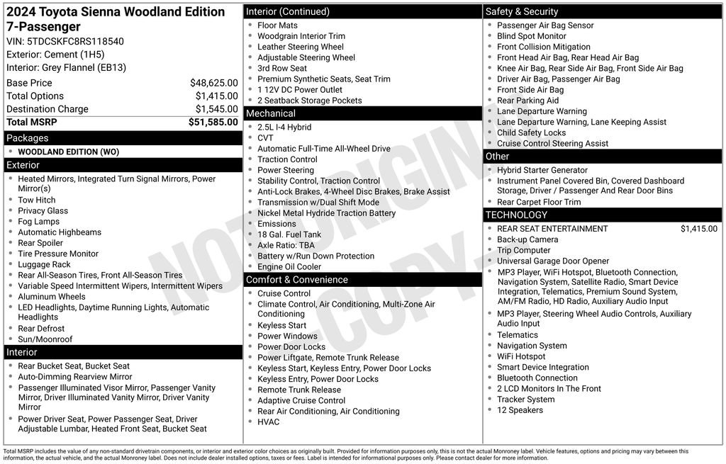 Used 2024 Toyota Sienna XLE Woodland Edition AWD/4WD image 9