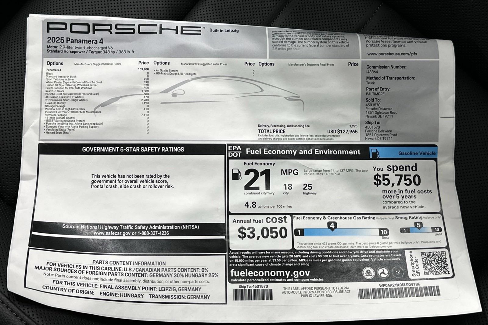 Certified 2025 Porsche Panamera 4 AWD/4WD image 45