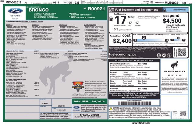 Certified 2021 Ford Bronco Badlands image 10