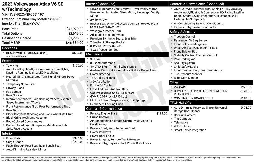 Used 2023 Volkswagen Atlas SE w/ Black Wheel Package AWD/4WD image 42