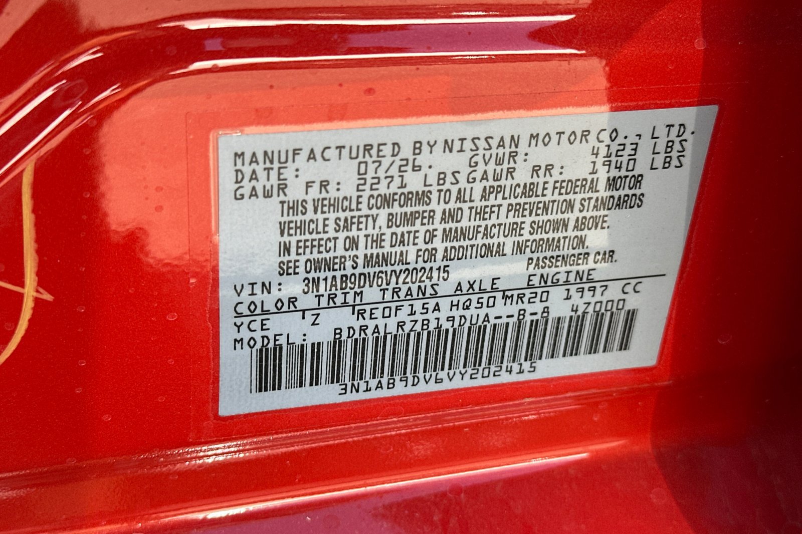 New 2027 Nissan Sentra SR w/ Floor Mat Package FWD image 23