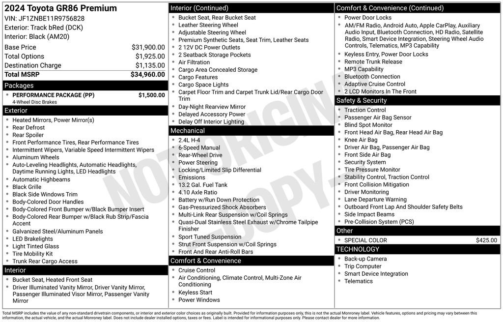 Used 2024 Toyota GR86 Premium w/ Performance Package RWD image 32