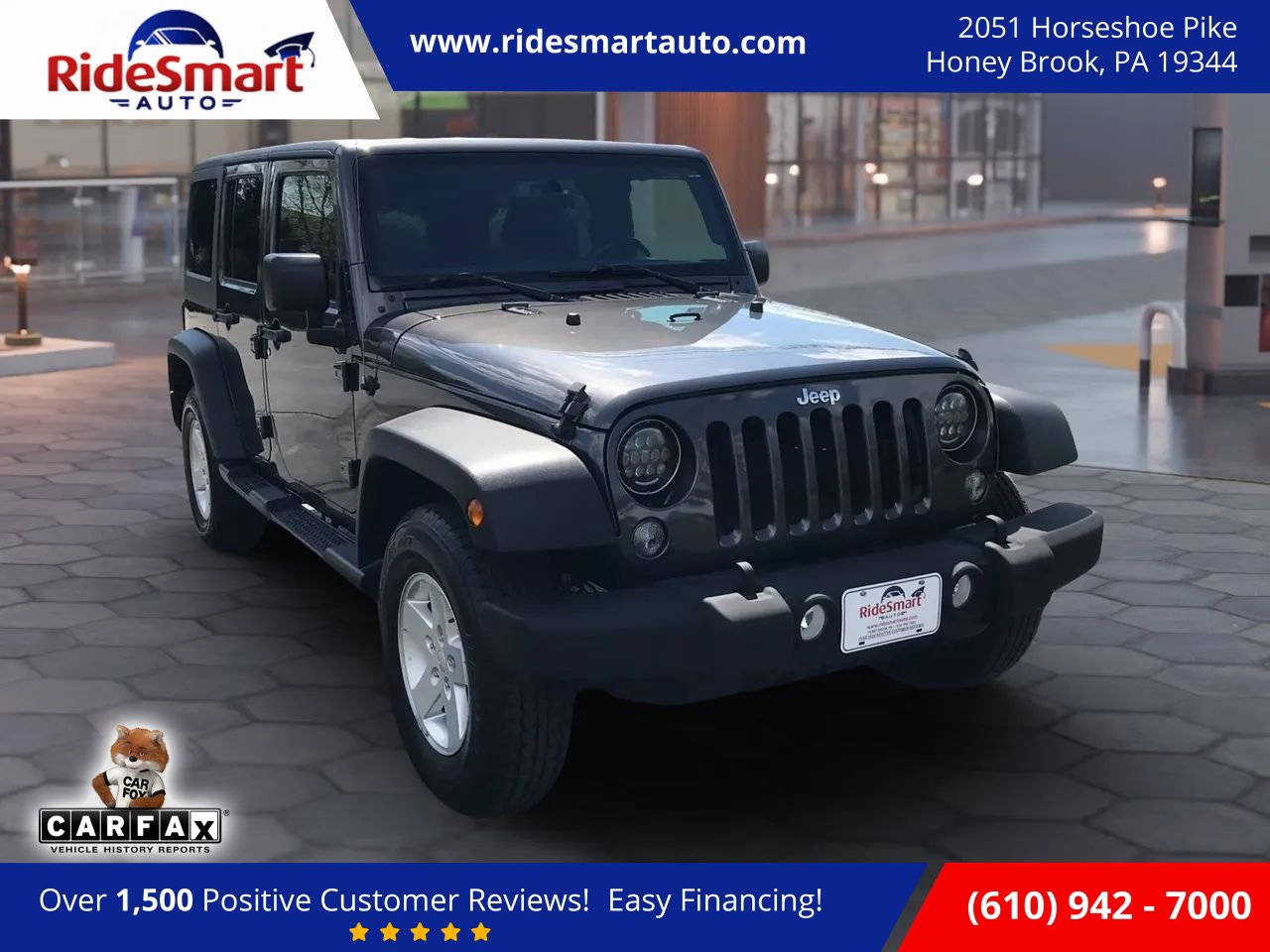 Used 2017 Jeep Wrangler Unlimited Sport w/ Quick Order Package 24S AWD/4WD image 1