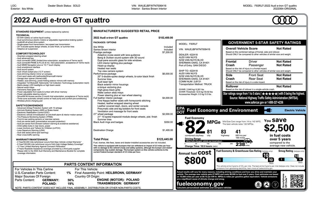 Used 2022 Audi e-tron GT Prestige w/ Prestige Package image 4