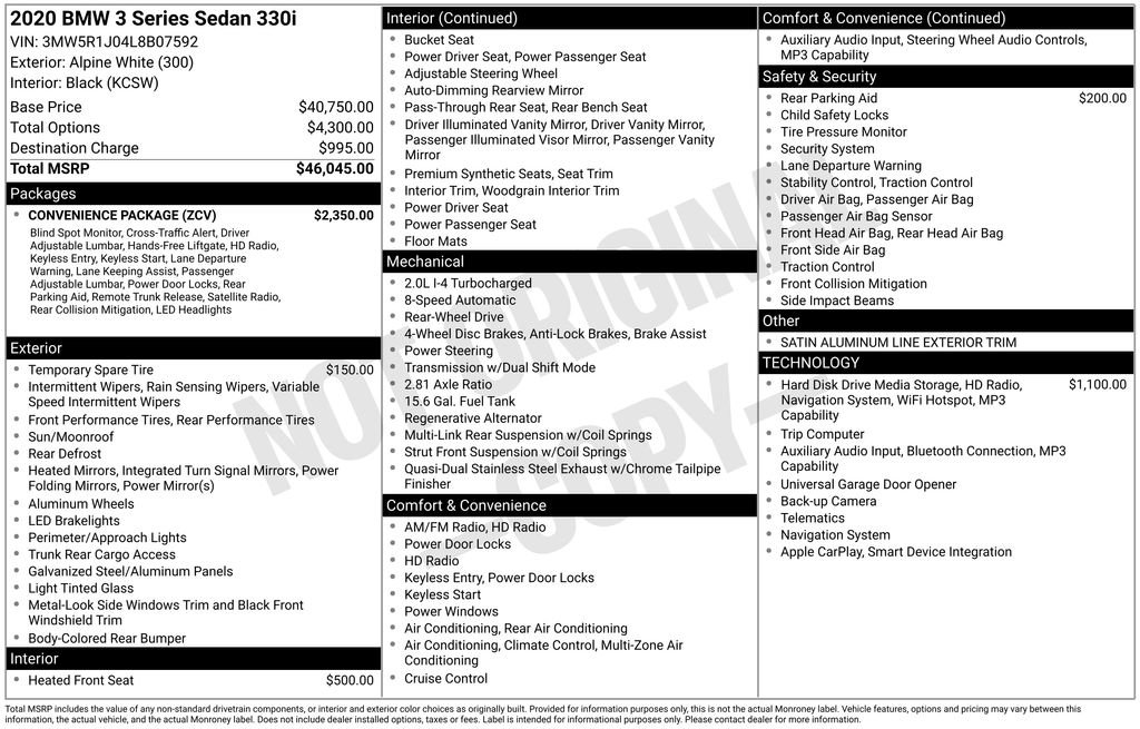 Used 2020 BMW 330i Sedan w/ Convenience Package image 61