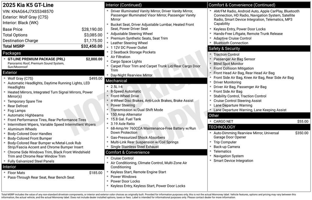 Used 2025 Kia K5 GT-Line w/ GT-Line Premium Package FWD image 28
