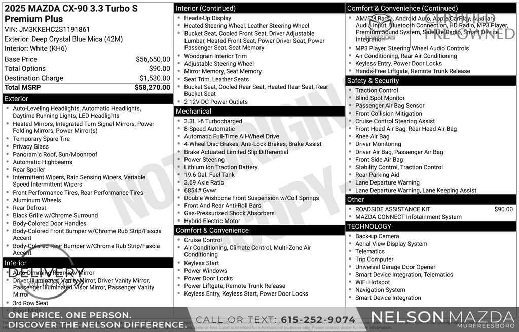 Certified 2025 MAZDA CX-90 3.3 Turbo S w/ Premium Plus AWD/4WD image 2