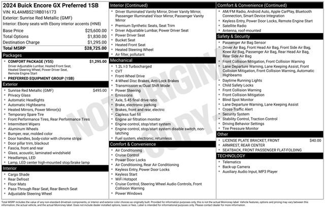 Used 2024 Buick Encore GX Preferred w/ Comfort Package image 34