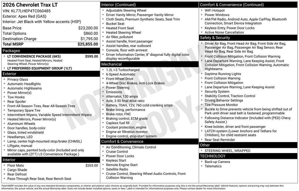 New 2026 Chevrolet Trax LT w/ LT Convenience Package image 3