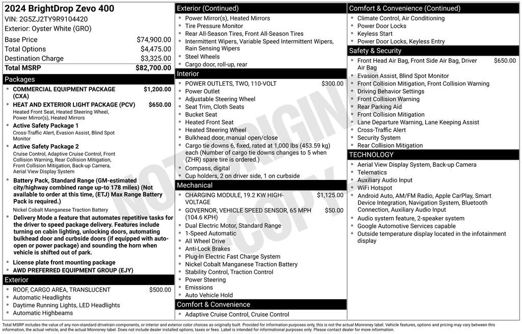 Used 2024 Chevrolet Brightdrop 400 w/ Commercial Equipment Package AWD/4WD image 3