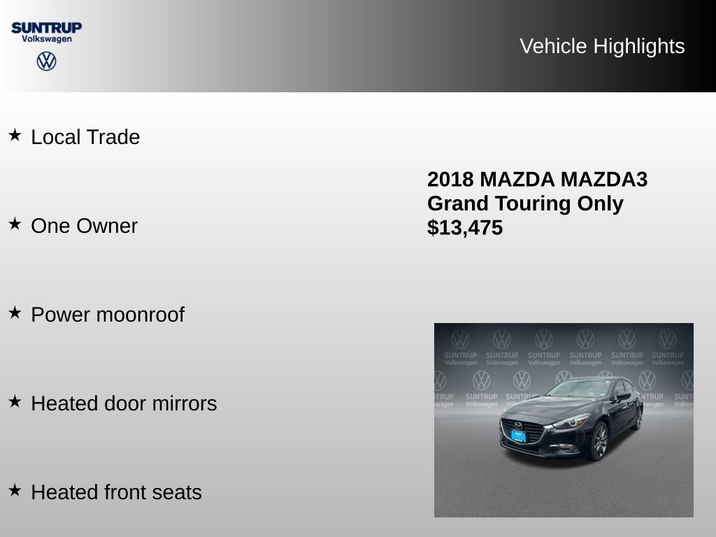 Used 2018 MAZDA MAZDA3 Grand Touring w/ Premium Equipment Package FWD image 8