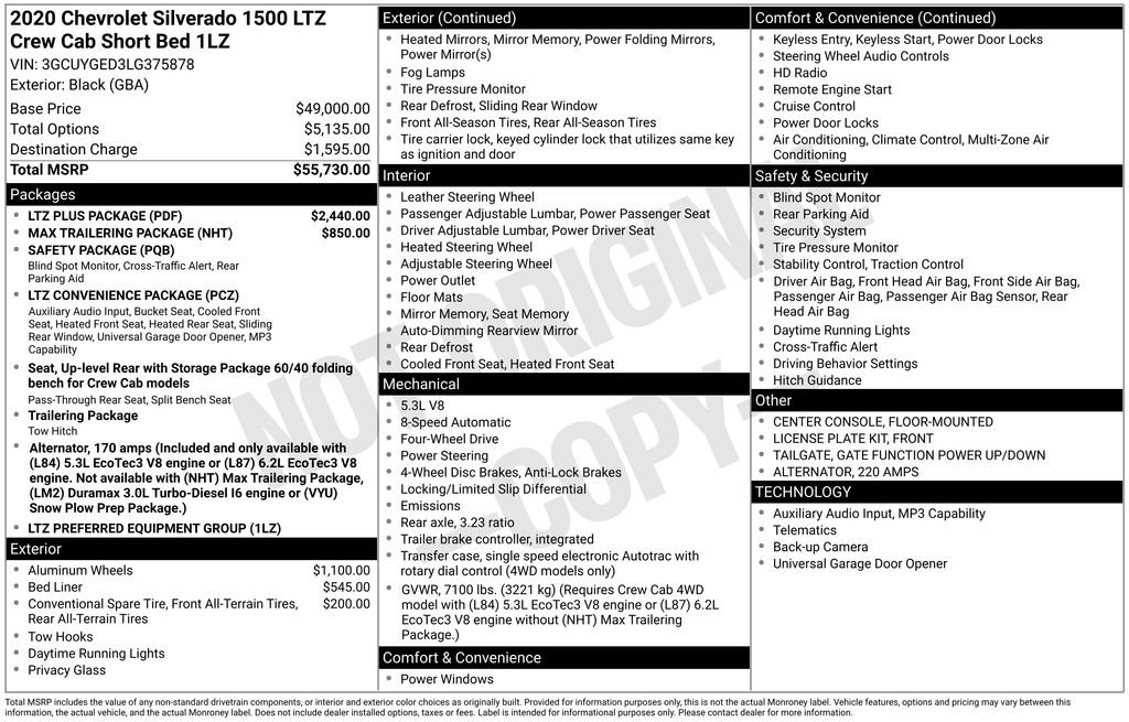 Certified 2020 Chevrolet Silverado 1500 LTZ w/ LTZ Plus Package image 2
