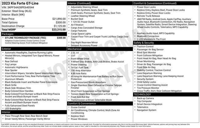 Used 2023 Kia Forte GT-Line w/ GT-Line Technology Package image 6