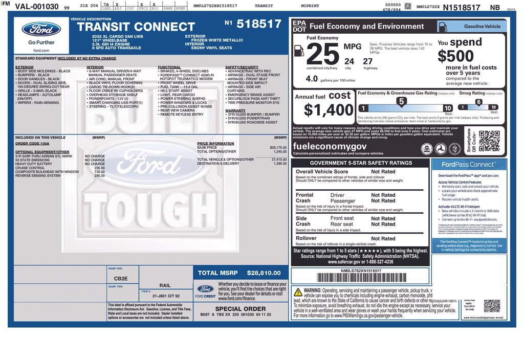 Used 2022 Ford Transit Connect XL FWD image 2