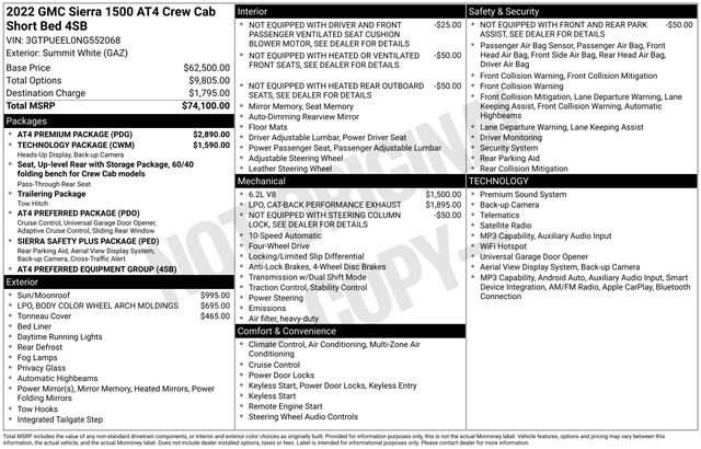 Used 2022 GMC Sierra 1500 AT4 w/ AT4 Premium Package AWD/4WD image 4