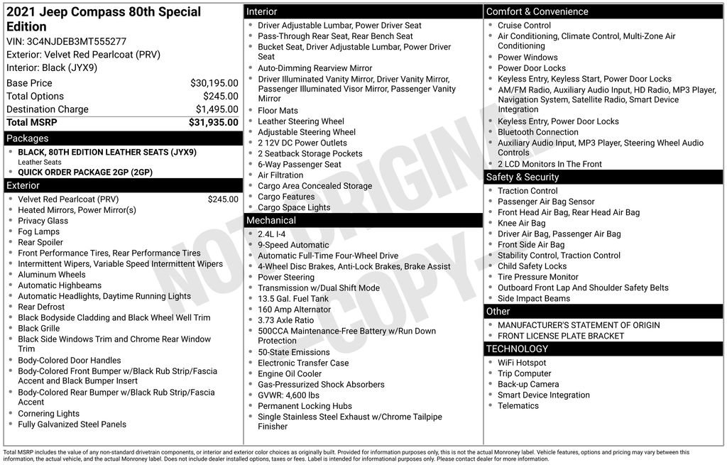 Used 2021 Jeep Compass 80th Special Edition image 17