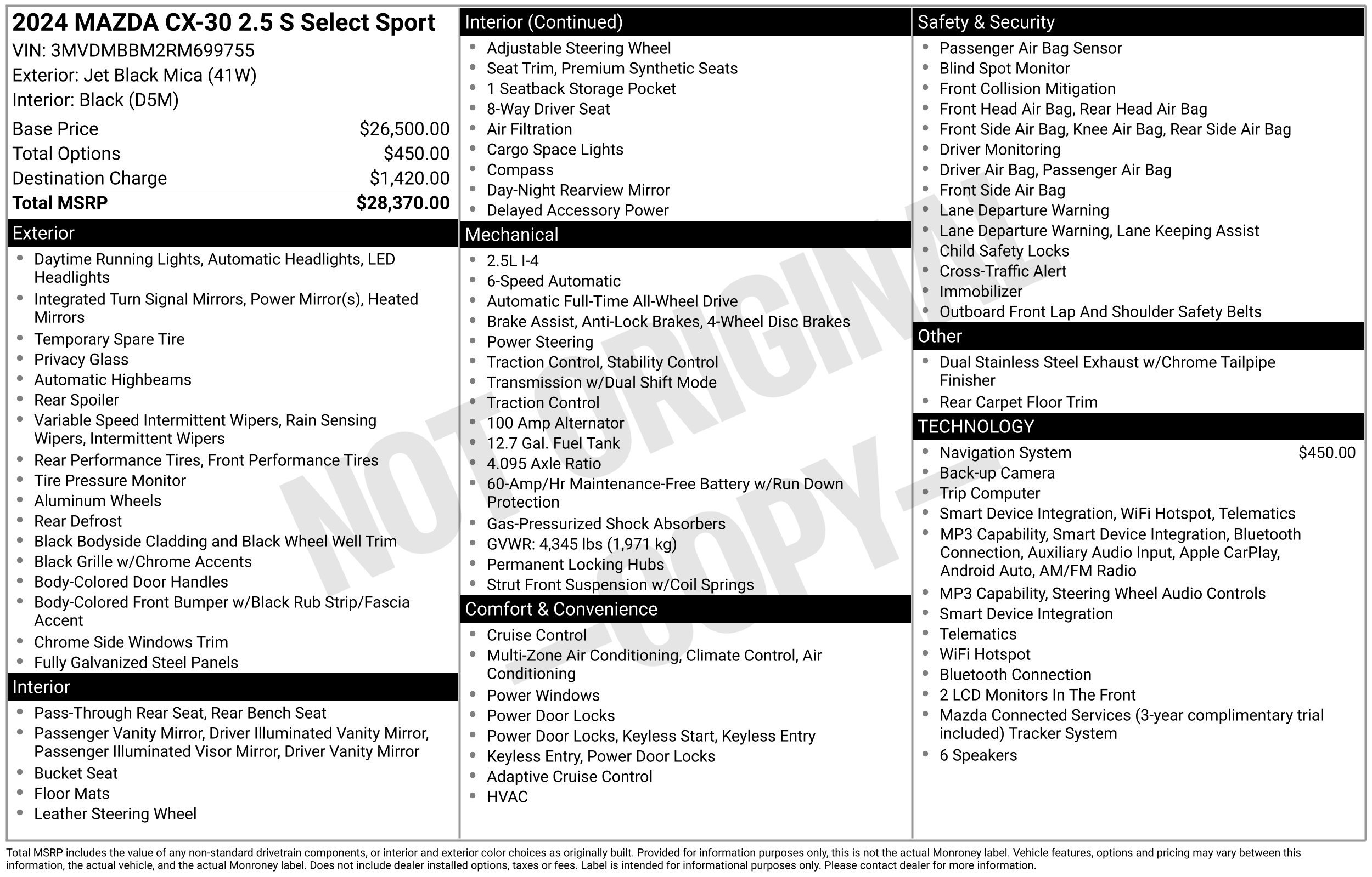 Used 2024 MAZDA CX-30 AWD 2.5 S w/ Select Sport Pkg image 2