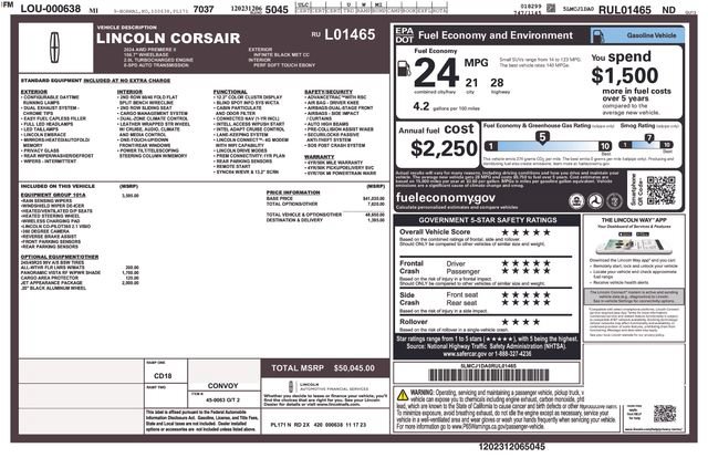 Used 2024 Lincoln Corsair AWD w/ Equipment Group 101A image 37