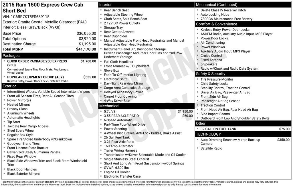 Used 2015 RAM 1500 Express image 6