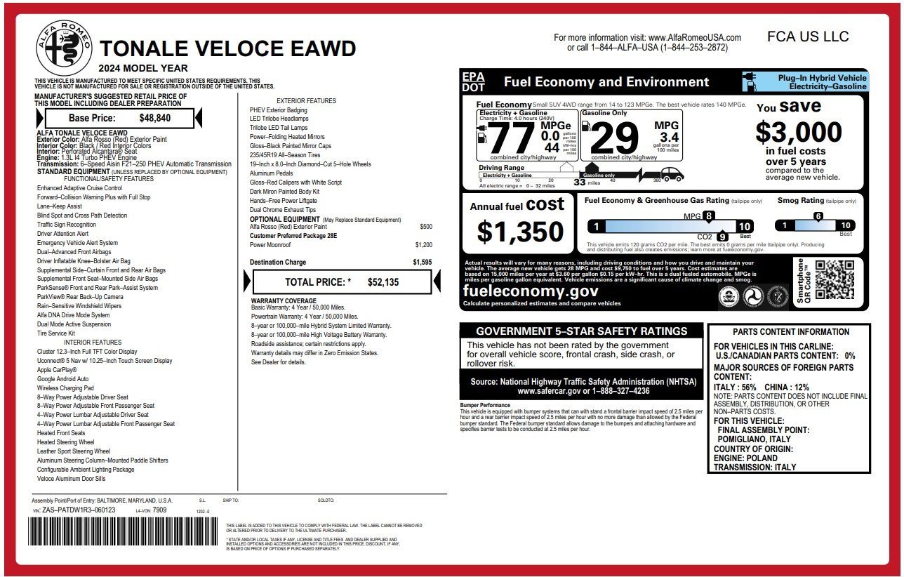 Used 2024 Alfa Romeo Tonale Veloce image 2