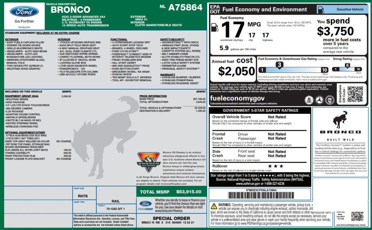 Used 2022 Ford Bronco Wildtrak image 17
