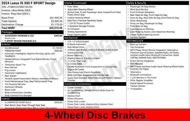 Used 2024 Lexus IS 300 F Sport w/ Accessory Package 2 RWD image 36