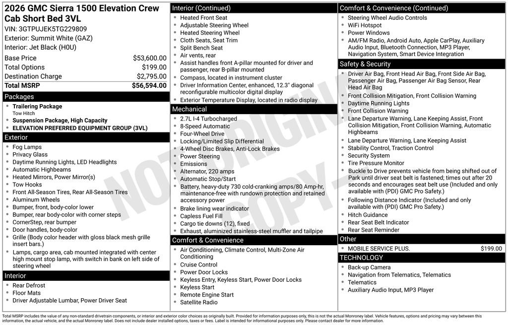 New 2026 GMC Sierra 1500 Elevation image 9