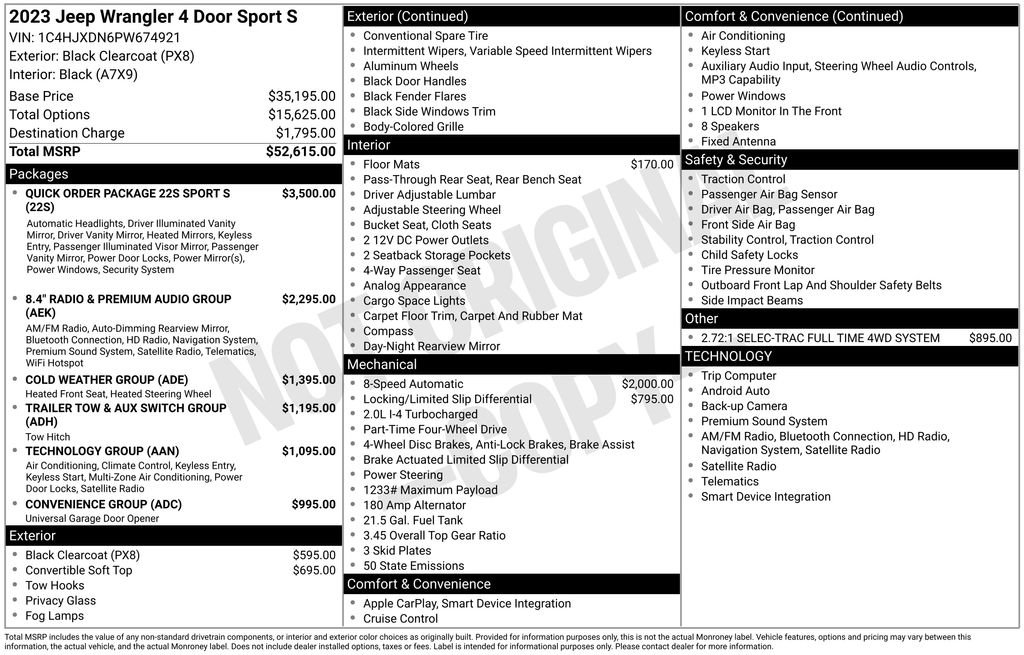 Used 2023 Jeep Wrangler Sport S