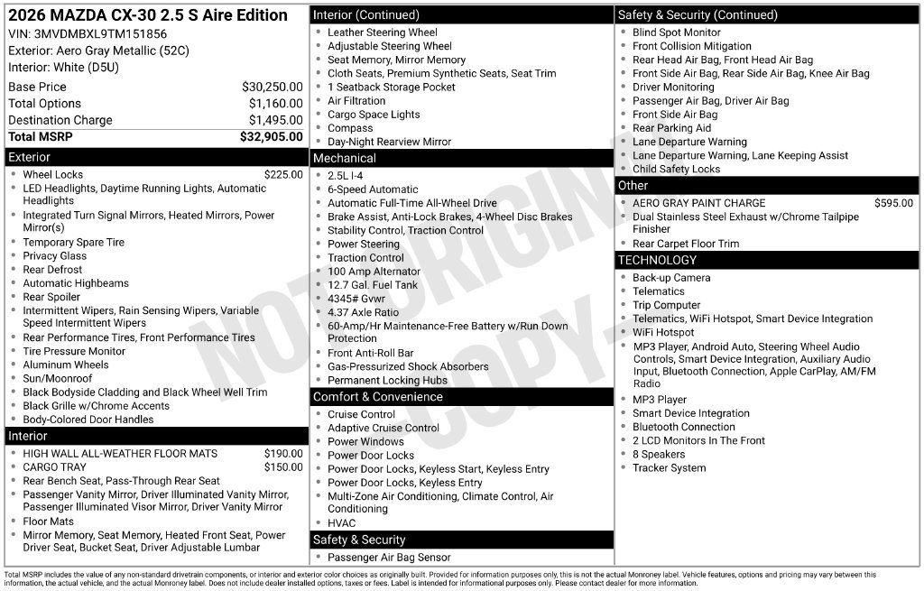 New 2026 MAZDA CX-30 Aire Edition AWD/4WD image 23