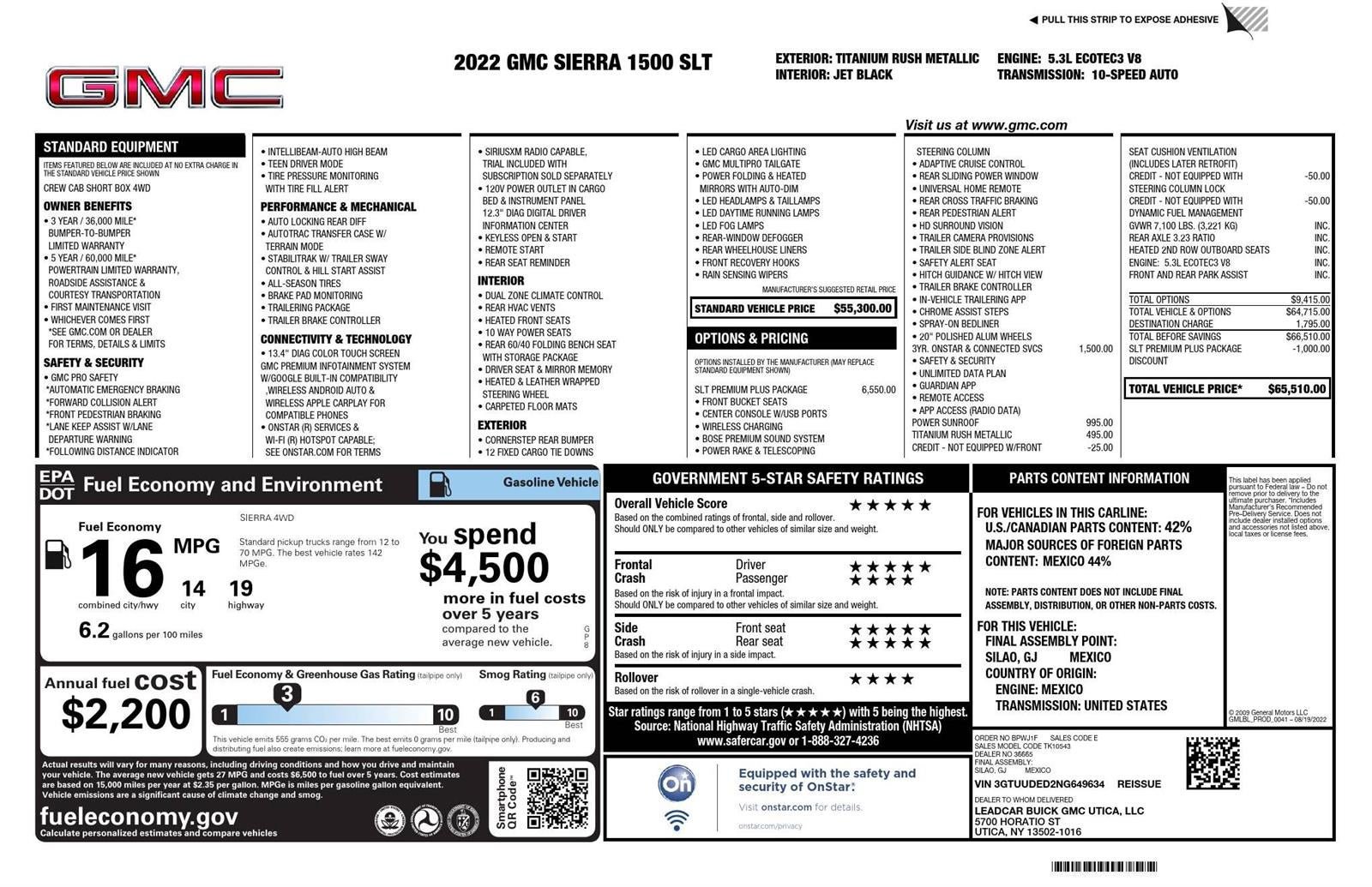 Certified 2022 GMC Sierra 1500 SLT w/ SLT Premium Plus Package image 51