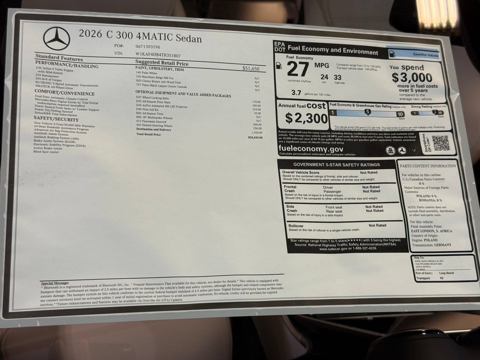 New 2026 Mercedes-Benz C 300 4MATIC Sedan image 33