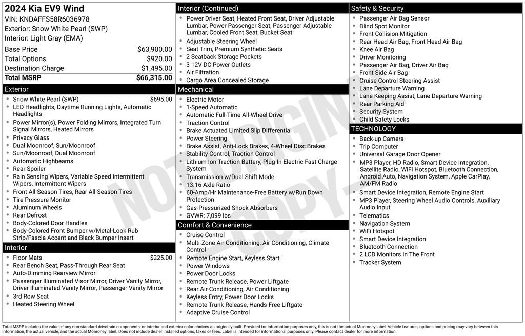 Certified 2024 Kia EV9 Wind AWD/4WD image 32