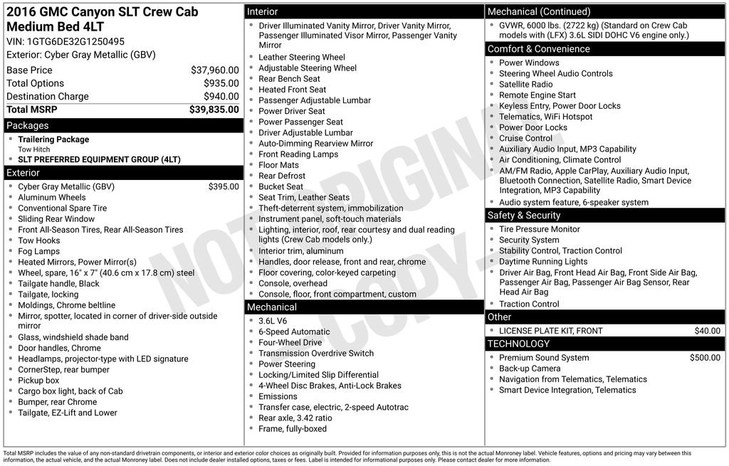 Used 2016 GMC Canyon SLT AWD/4WD image 36