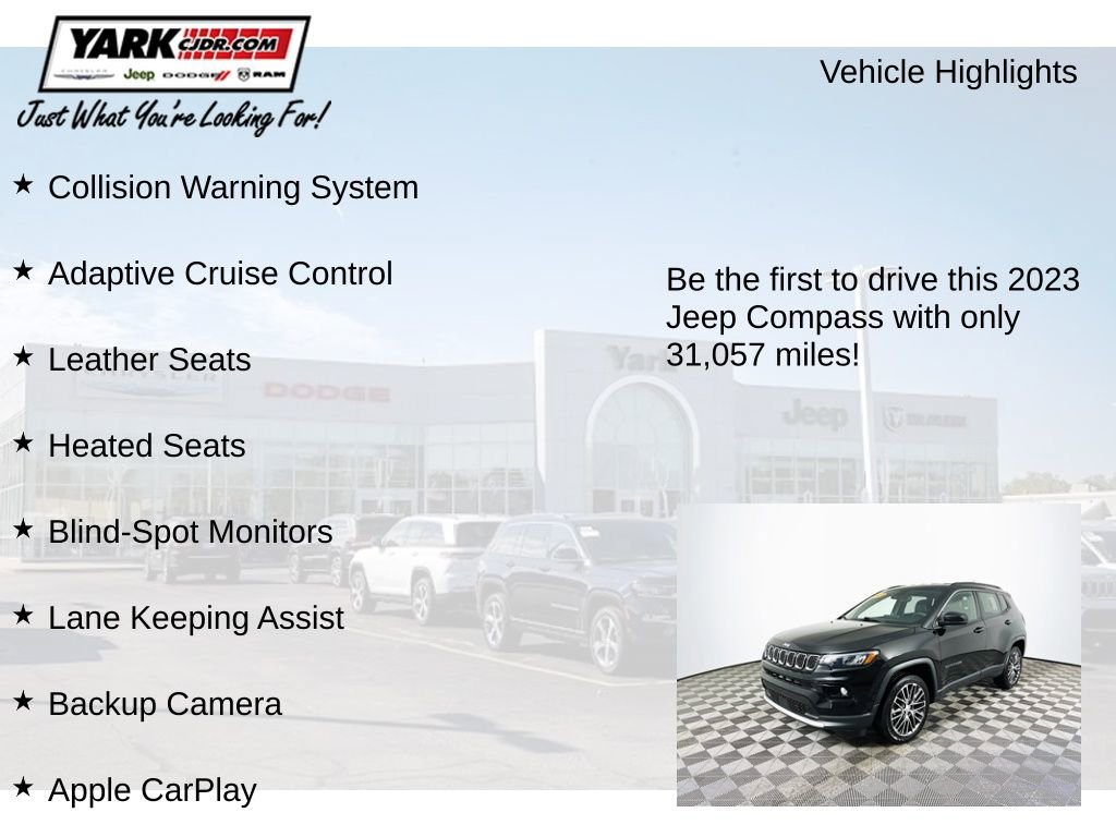 Certified 2023 Jeep Compass Limited w/ Elite Group image 13