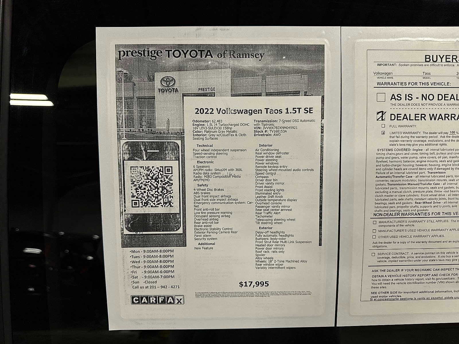 Used 2022 Volkswagen Taos SE image 13