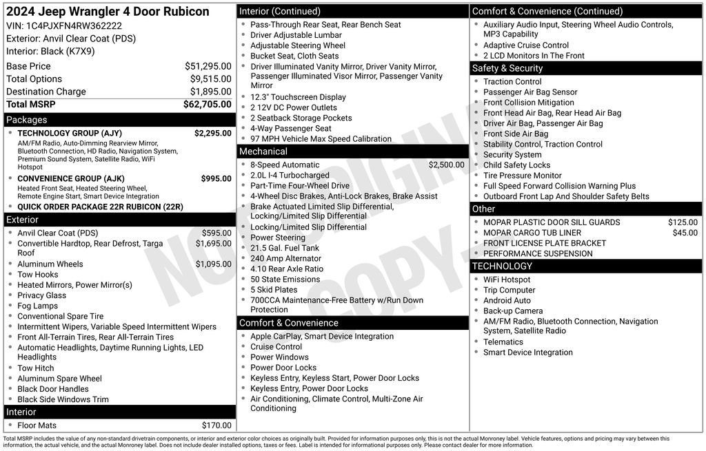 Used 2024 Jeep Wrangler Unlimited Rubicon w/ Technology Group AWD/4WD image 5