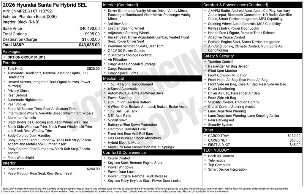 New 2026 Hyundai Santa Fe SEL AWD/4WD image 5