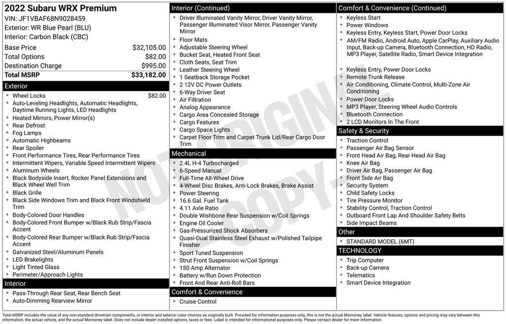 Used 2022 Subaru WRX Premium image 4