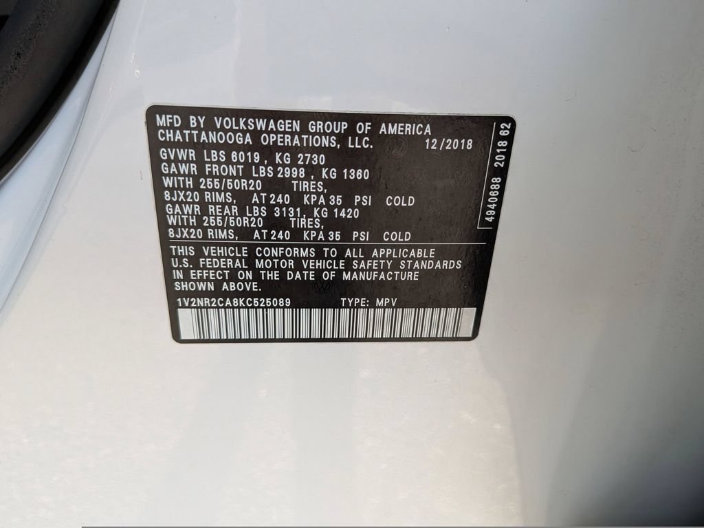 Used 2019 Volkswagen Atlas SEL Premium AWD/4WD image 38